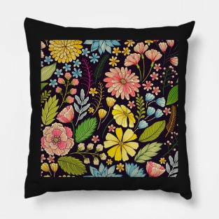 Colorful Floral Pattern Pillow