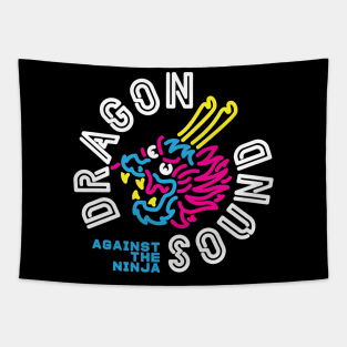 Dragon Sound Against The Ninja Circle Logo Tapestry