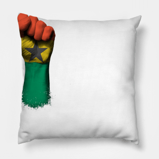 Flag of Ghana on a Raised Clenched Fist Pillow