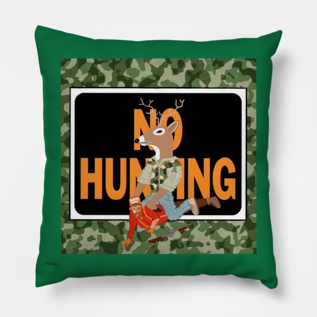 DEER HUNTER Pillow by DRAWGENIUS