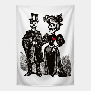 Calavera Couple | Day of the Dead | Dia de los Muertos | Skulls and Skeletons | Vintage Skeletons | Tapestry