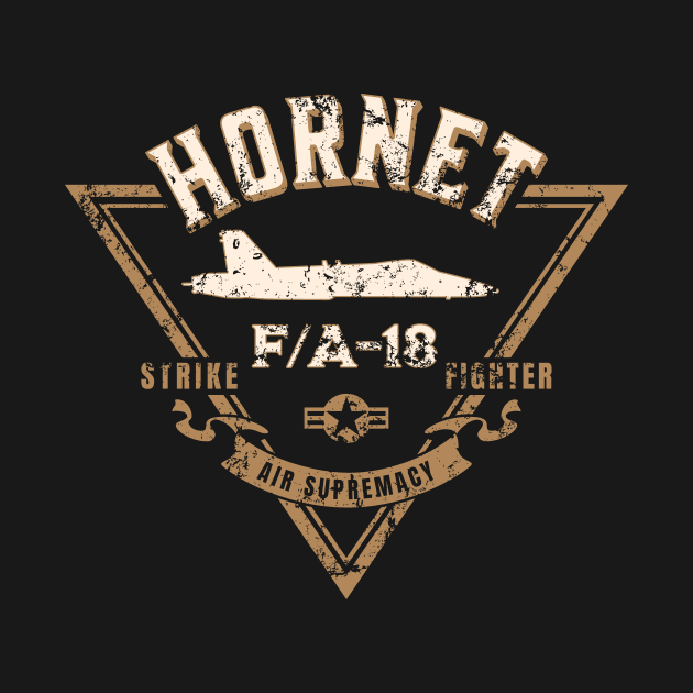 F/A-18 Hornet Strike Fighter Jet Aircraft Distressed Design by hobrath