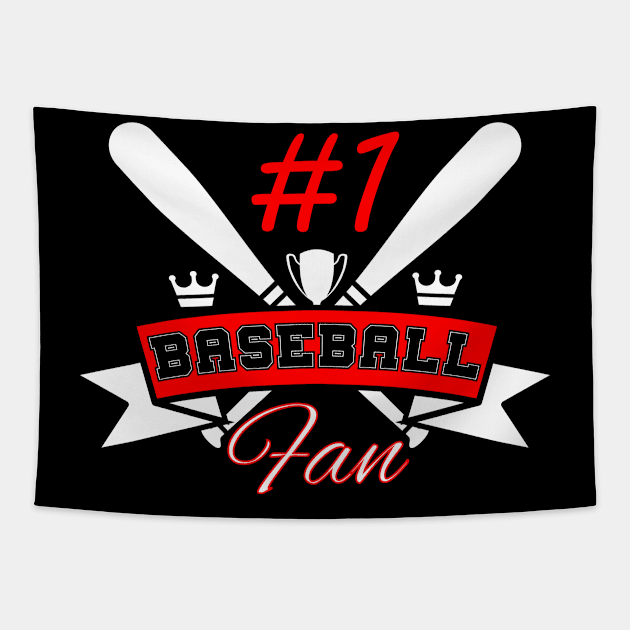 #1 Baseball Fan Tapestry by artsytee