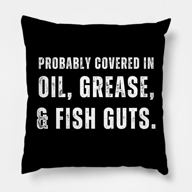 Funny Blue Collar Worker Meme - Working Overtime - Funny Factory Worker Pillow by Little Duck Designs