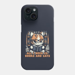 All I Need Is Books And Cats Phone Case