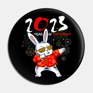 Dabbing Bunny Chinese New Year 2023 Year Of the Rabbit Pin