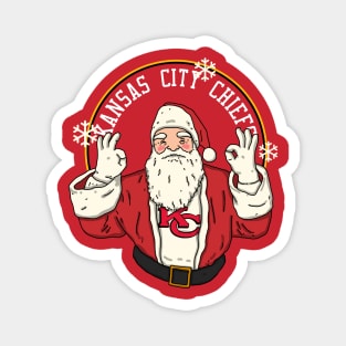 Santa Claus Loves Kansas City Chiefs Magnet