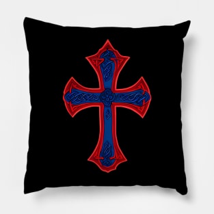 Blue Celtic Cross Pillow