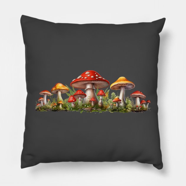 Mushroom Forest Pillow by RefinedApparelLTD