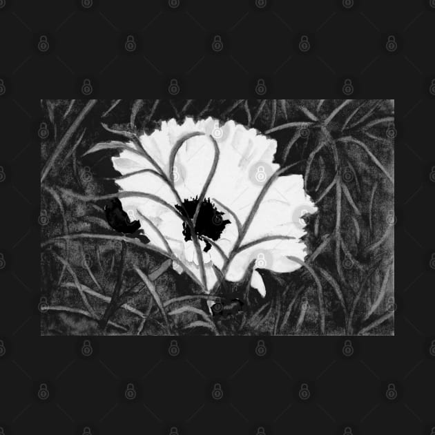 Ode To Georgia 5 Cosmos, Black & White Digital conversion from watercolor by ConniSchaf