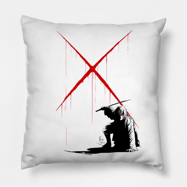 Samurai Art Pillow by Hellustrations