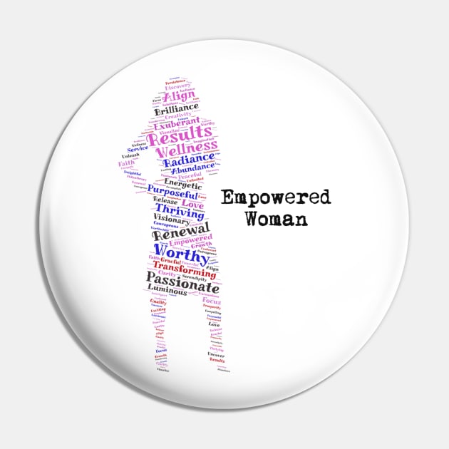 Empowered Woman Word Cloud Design Pin by PaperMoonGifts