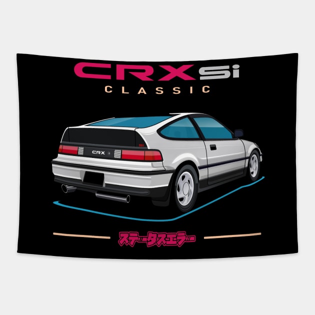 CRX SI Classic JDM Cars Tapestry by masjestudio