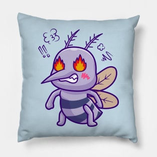 Cute Mosquito Angry Cartoon Pillow