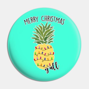 Merry Christmas Y'all Southern Pineapple Pin