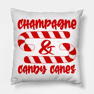 Champagne and Candy Canes Pillow