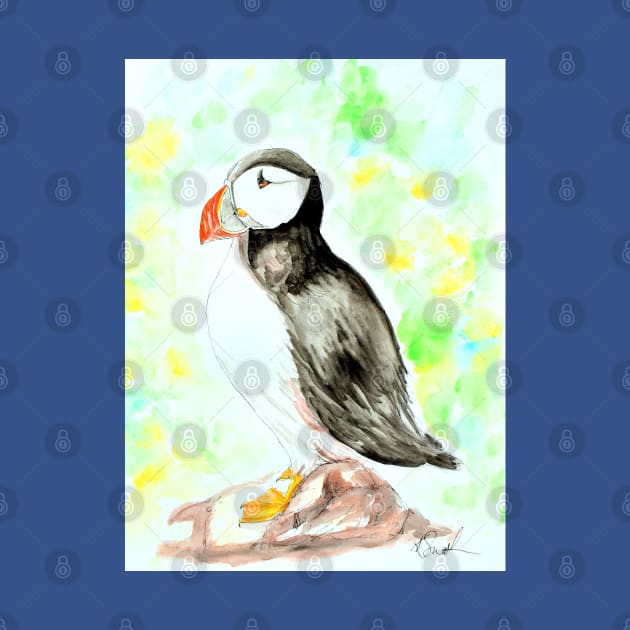 Puffin Watercolour Painting by ArtbyKirstenSneath