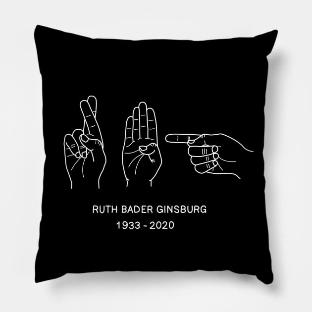 Ruth Bader Ginsburg ASL Pillow by valentinahramov