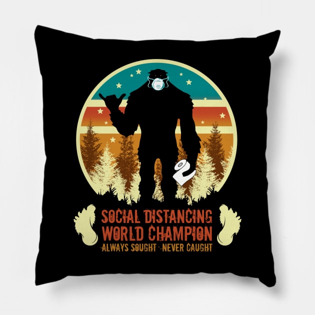 Social Distancing World Champion Pillow by Artizan