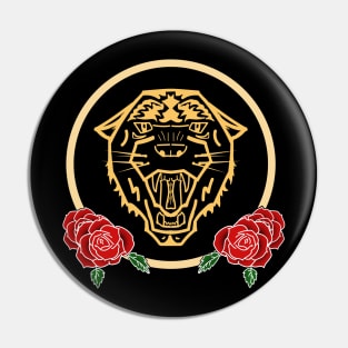 Tiger and Rose Pin