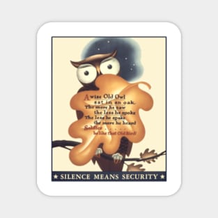 Silence Means Security Owl Magnet