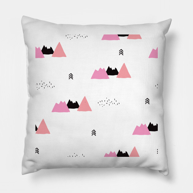 Pink Geometric Winter Wonderland Clouds Clouds Pillow Teepublic