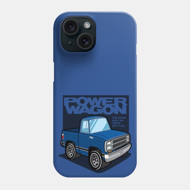 Impact Blue - Power Wagon (1980) Phone Case by jepegdesign