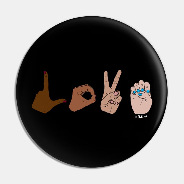 Love American Sign Language Pin by SKPink