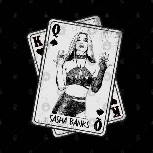 Retro Sasha Banks Wrestling 80s Card Style by Slepet Anis