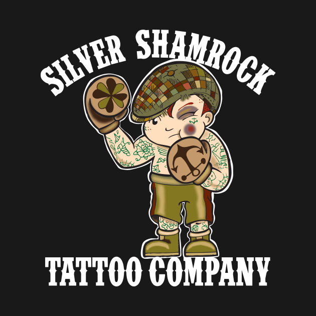 Silver Shamrock Tattoo Company Irish Kewpie Boxer Shop Shirt by Silver Shamrock Tattoo Company