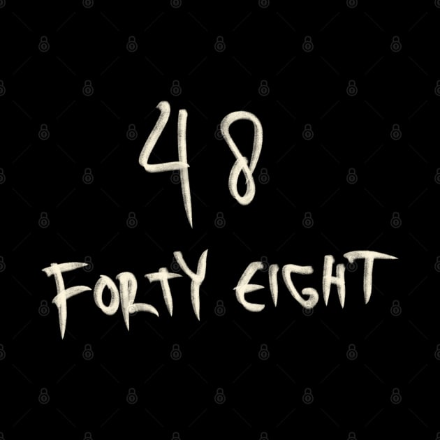 Hand Drawn Letter Number 48 Forty Eight by Saestu Mbathi