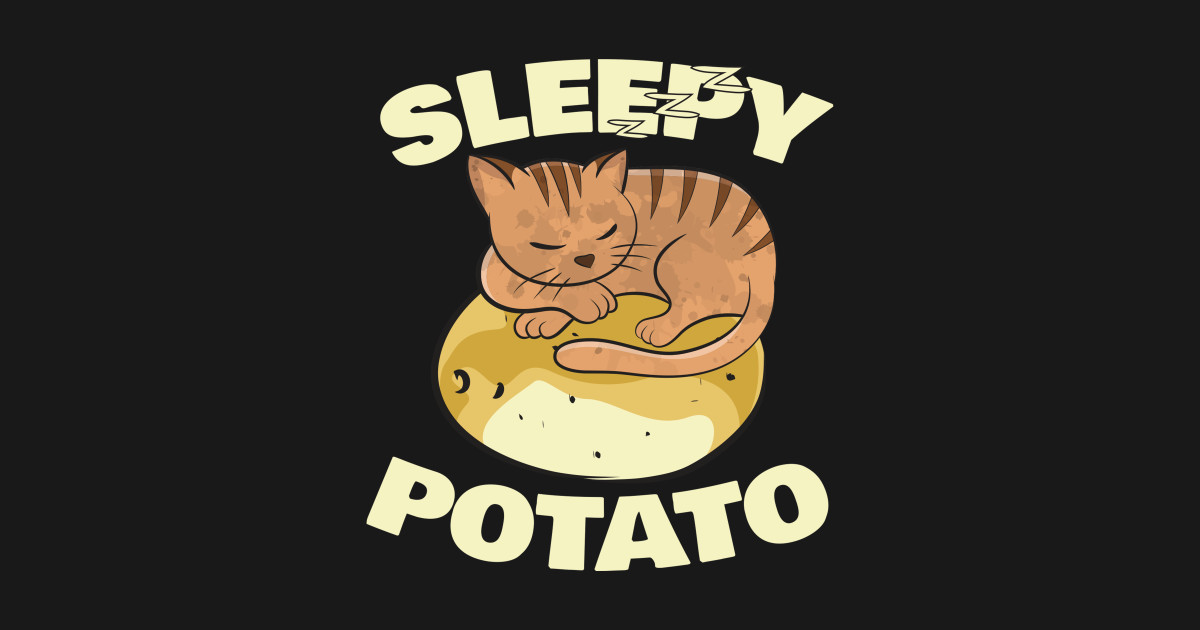 Cute Cat Shirt Sleepy Kitten On A Warm Potato Funny Cats T Shirt Teepublic