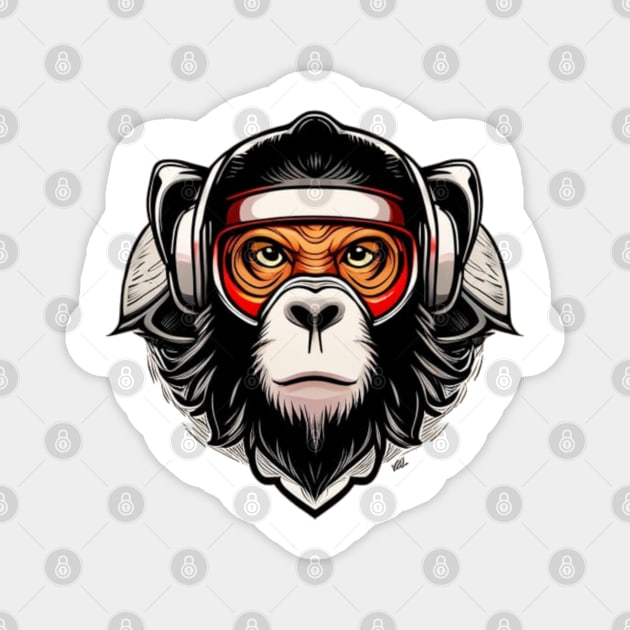 Futuristic monkey Magnet by Cascio311