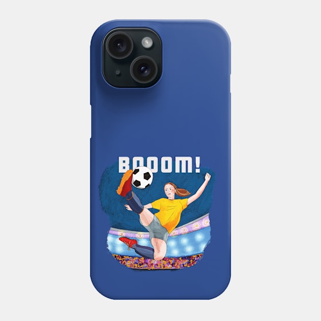 Booom! Soccer girl Phone Case by SW10 - Soccer Art