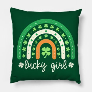 St. Patrick's Day Rainbow Tee - Lucky Girl Pillow