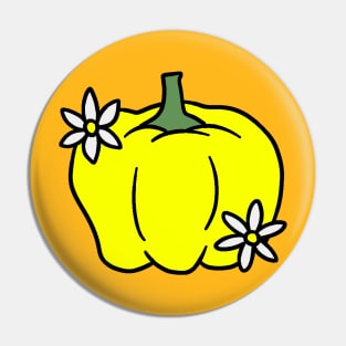 Yellow Bell Pepper With Blossoms Pin