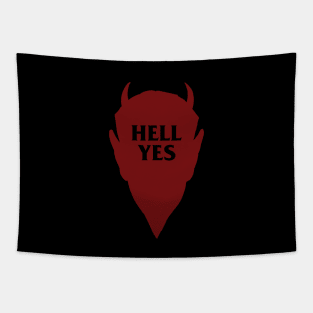 Hell Yes Dark Humor Satan Tapestry