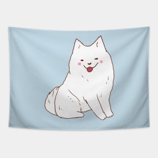 Cute samoyed dog smiling Tapestry