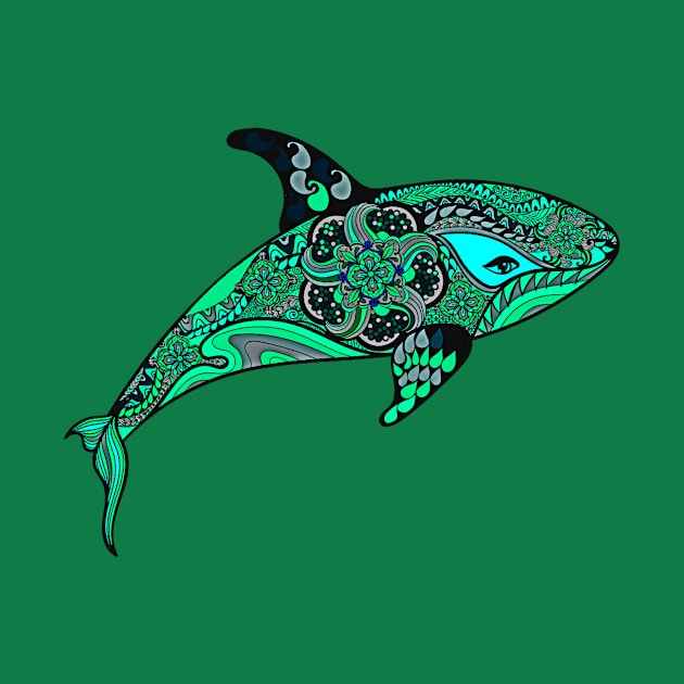 Green Orca Whale design by Sailfaster Designs