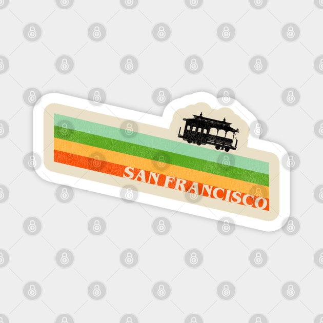 70s Style San Francisco Trolley Stripe Magnet by darklordpug