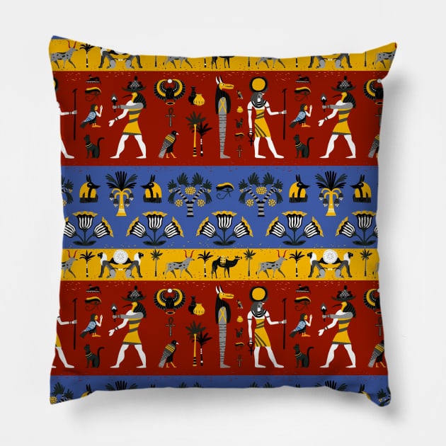 Pharaohs of Ancient Egypt Pillow by doniainart