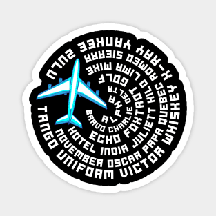 Phonetic Alphabet Airplane Pilot Flying Aviation Magnet