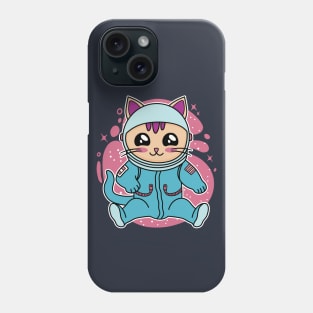 Astronaut Cat Kawaii Anime Kitten Wearing Space Suit Phone Case