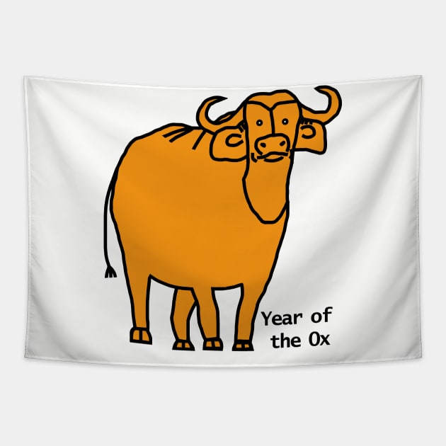 Year of the Ox Gold Tapestry by ellenhenryart