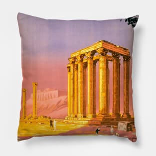 Vintage Travel Poster Greece en Grèce Pillow