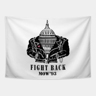 Fight Back Gay LGBT Vintage Retro 90s Biker Tapestry