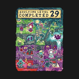 Adulting Level 29 Completed Birthday Gamer T-Shirt