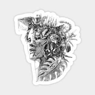 Plant Monster Girl - Dryad Close Up Magnet
