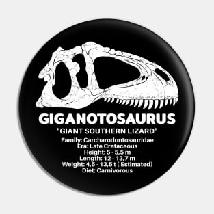 Giganotosaurus Fact Sheet Pin