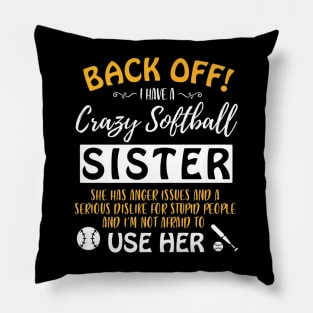 Softball Player Sister Anger Pillow